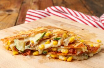 Zucchini Quesadilla with Corn and Chicken