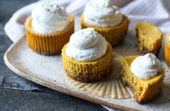 Easy Mini Pumpkin Cheesecakes | Cookies and Cups